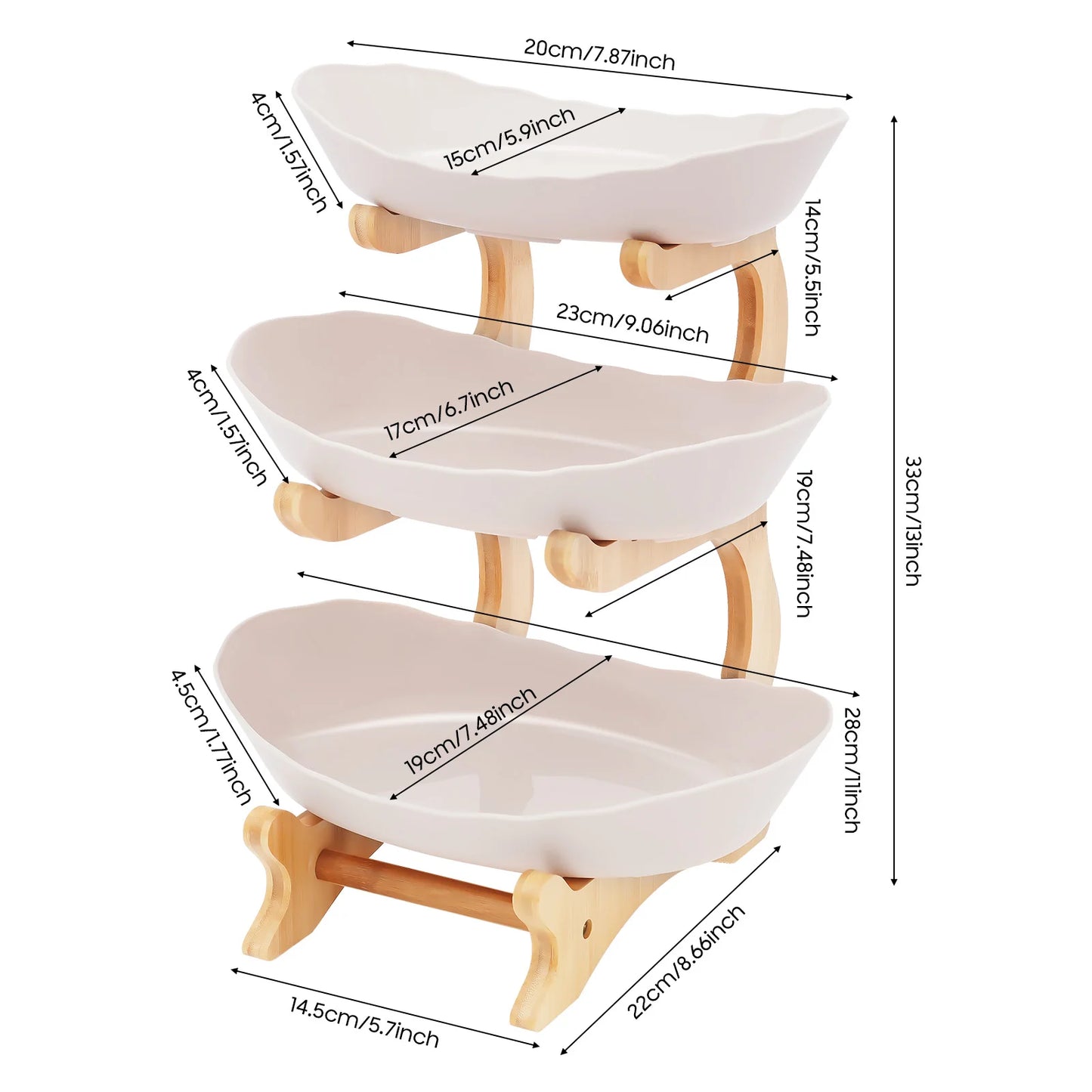 3-stöckiger Tellerständer, Etegere für Party, Hochzeit