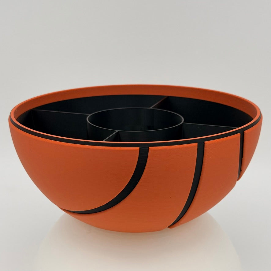 Basketball Snackschale mit Dosenhalter | Innenschale Wunschfarbe