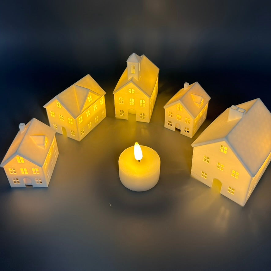 Lichterdorf im Set (3 oder 5-teilig) | Beleuchtete Miniatur