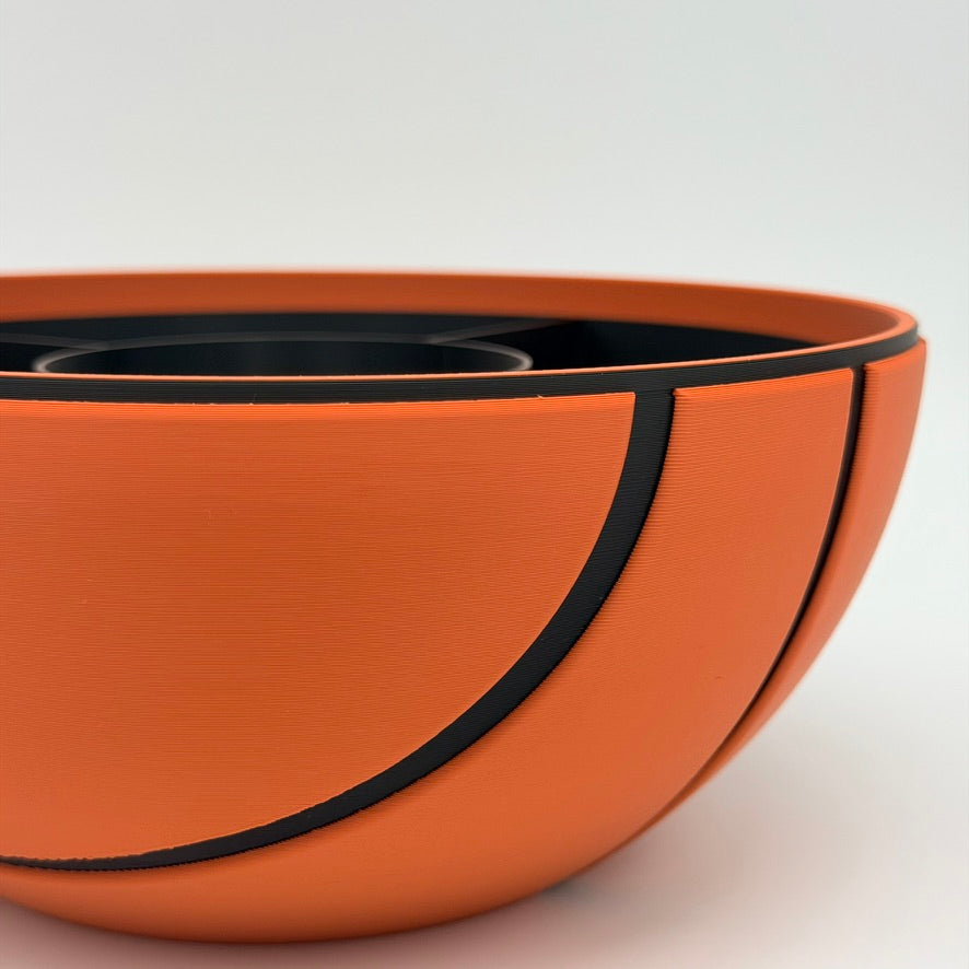 Basketball Snackschale mit Dosenhalter | Innenschale Wunschfarbe
