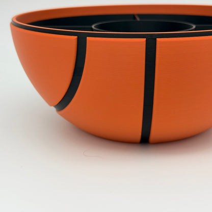 Basketball Snackschale mit Dosenhalter | Innenschale Wunschfarbe
