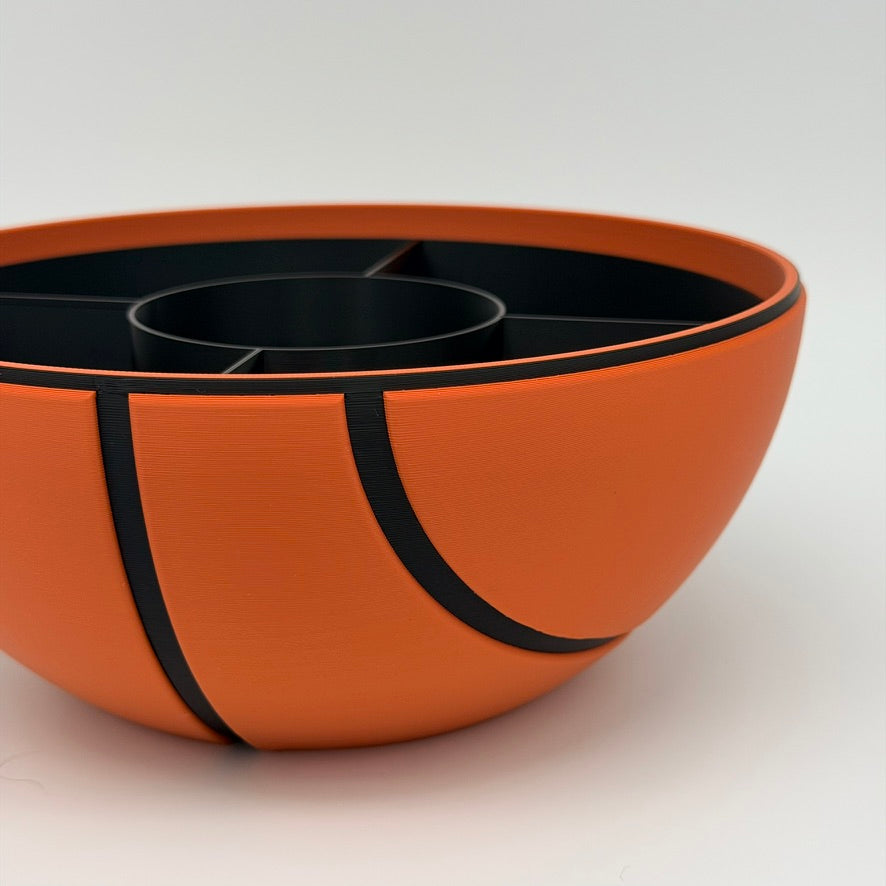Basketball Snackschale mit Dosenhalter | Innenschale Wunschfarbe