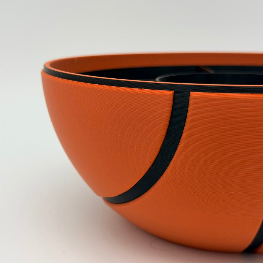 Basketball Snackschale mit Dosenhalter | Innenschale Wunschfarbe