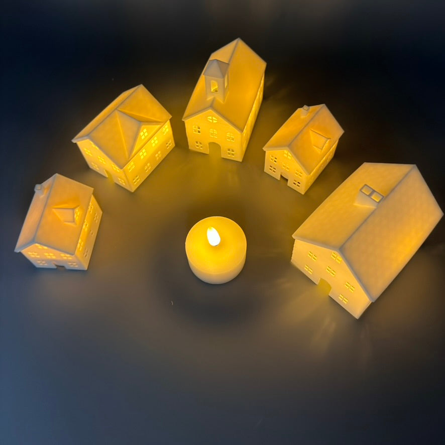 Lichterdorf im Set (3 oder 5-teilig) | Beleuchtete Miniatur