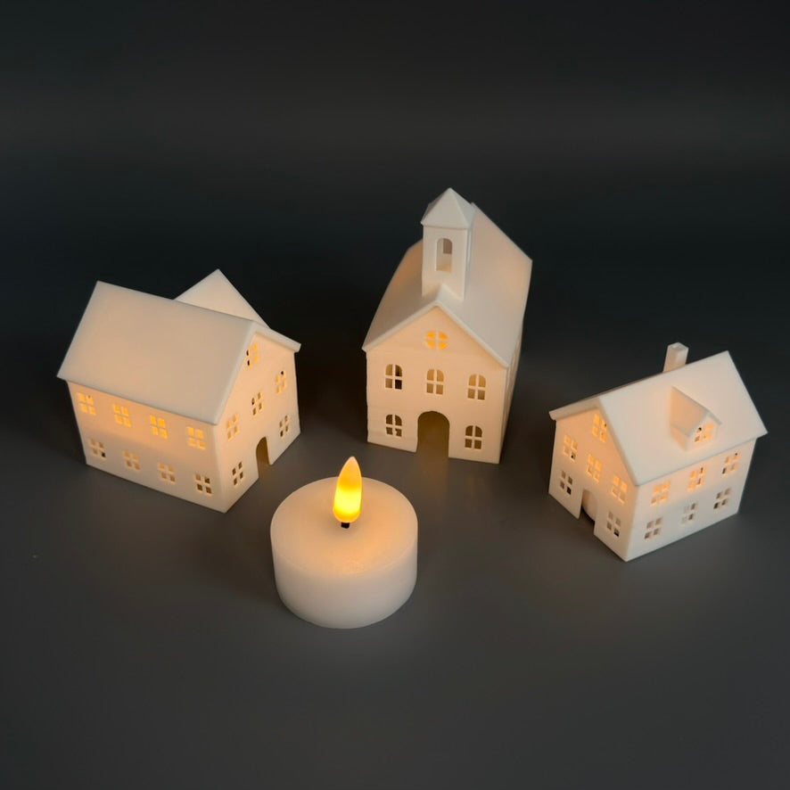 Lichterdorf im Set (3 oder 5-teilig) | Beleuchtete Miniatur