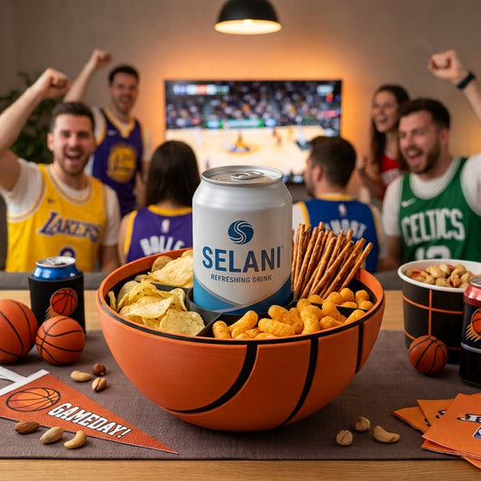 Basketball Snackschale mit Dosenhalter | Innenschale Wunschfarbe