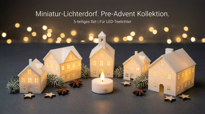 Lichterdorf im Set (3 oder 5-teilig) | Beleuchtete Miniatur