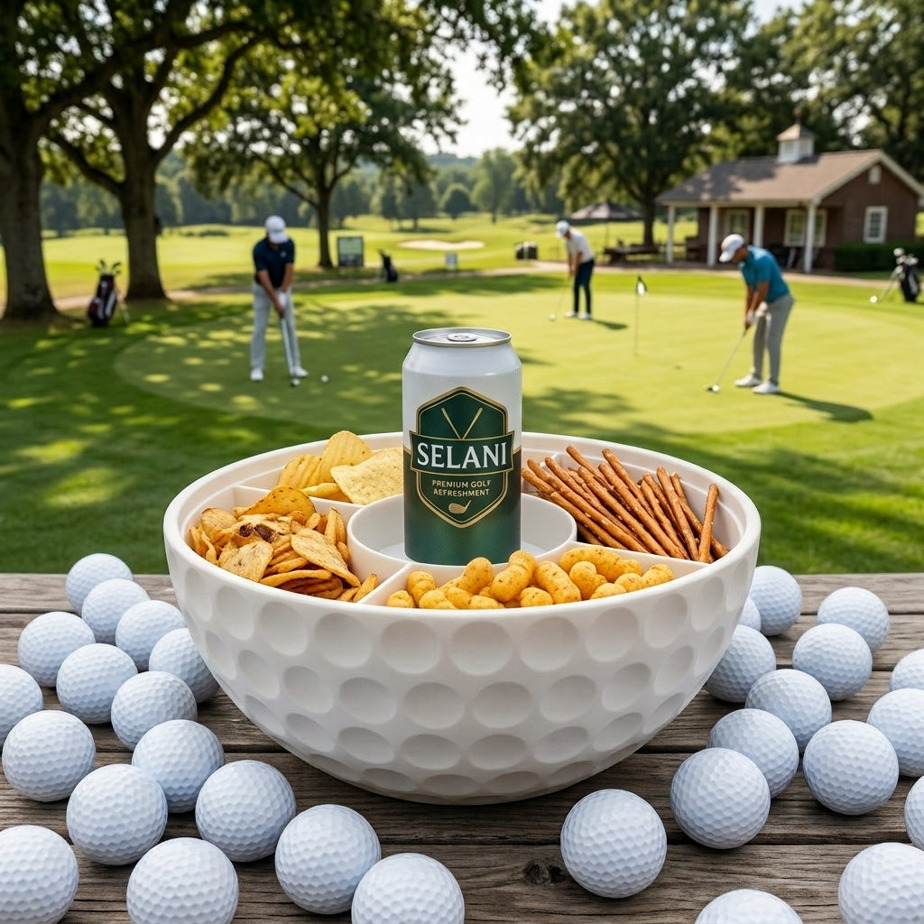 Golfball Snackschale mit Dosenhalter Ø 21 cm