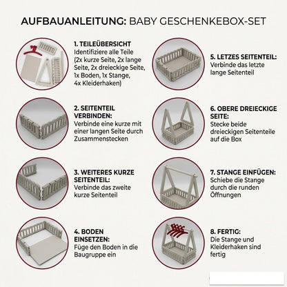 Baby Kleiderstangen Geschenkbox & Kleiderbügel | 31x20x38 cm