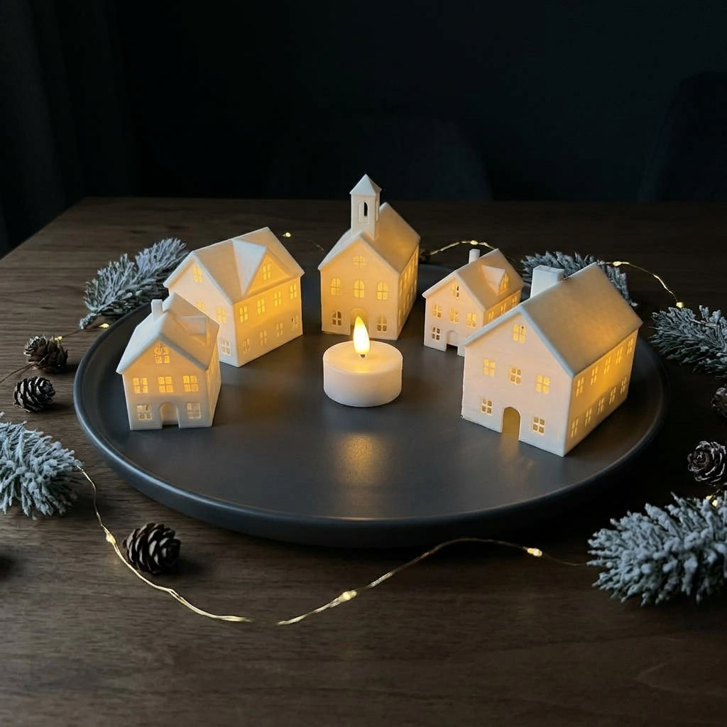Lichterdorf im Set (3 oder 5-teilig) | Beleuchtete Miniatur