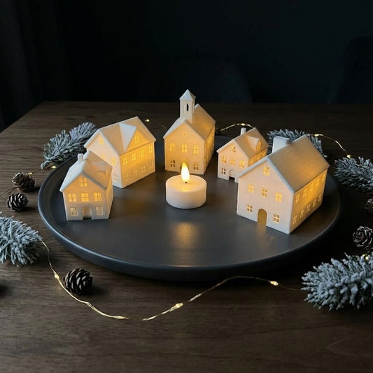 Lichterdorf im Set (3 oder 5-teilig) | Beleuchtete Miniatur