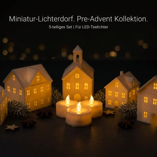 Lichterdorf im Set (3 oder 5-teilig) | Beleuchtete Miniatur
