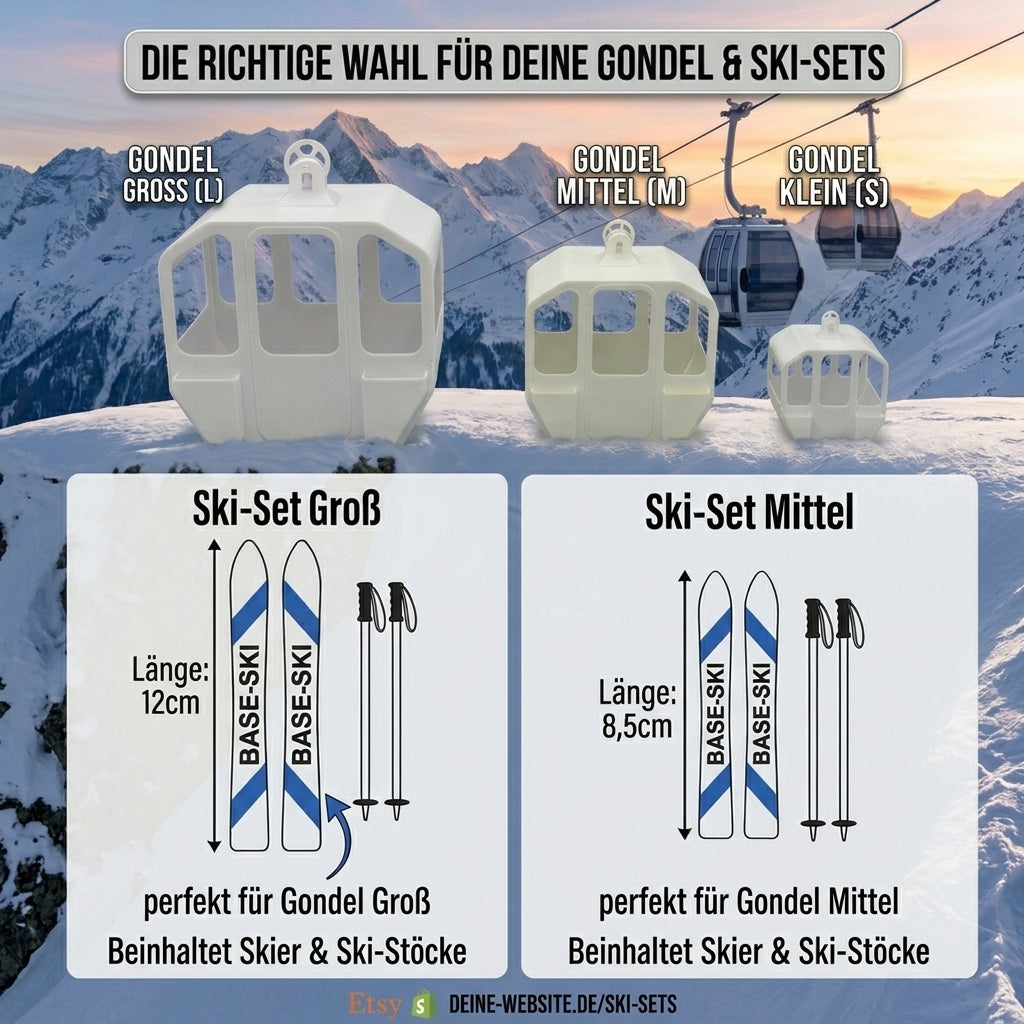 Ski-Gondel Deko Klein