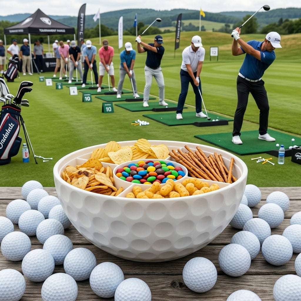 Golfball Snackschale mit Dosenhalter Ø 21 cm