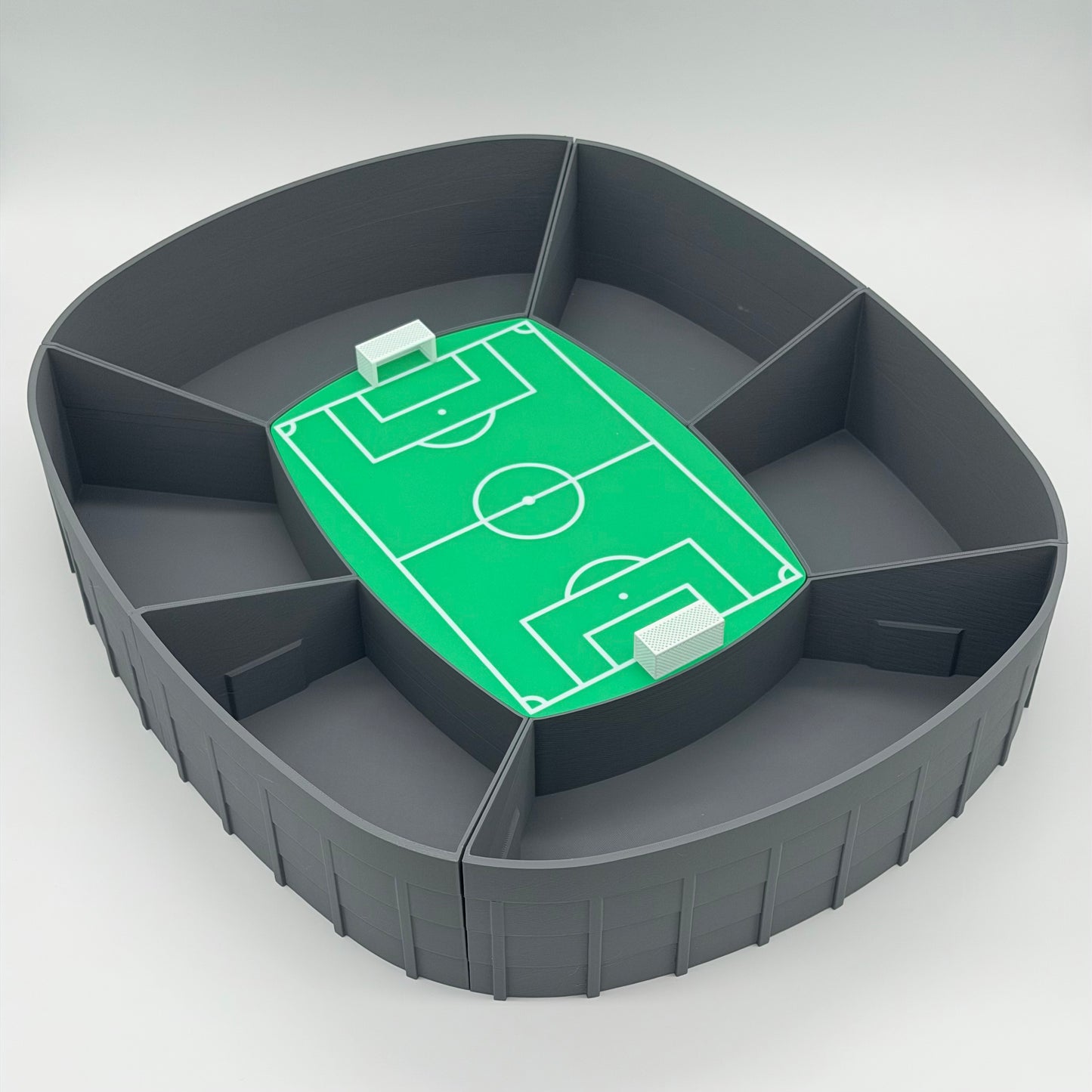 Fußball Snack Stadion XXL | Snackbox für Fußballparty & WM 2026 | Arena Servierplatte mit 6 Fächern