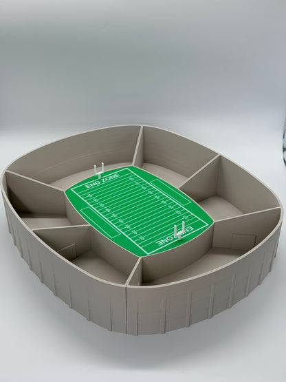 American Football Snack Arena XXL | Football Snackbox mit 6 Fächern | Super Bowl Party Deko | Football Geschenk | Snackschale
