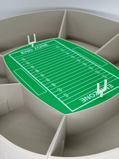 American Football Snack Arena XXL | Football Snackbox mit 6 Fächern | Super Bowl Party Deko | Football Geschenk | Snackschale