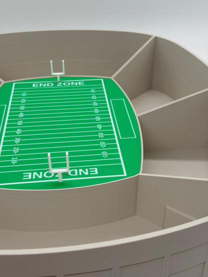 American Football Snack Arena XXL | Football Snackbox mit 6 Fächern | Super Bowl Party Deko | Football Geschenk | Snackschale