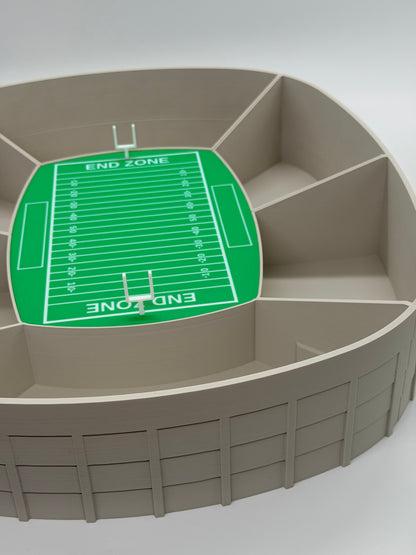 American Football Snack Arena XXL | Football Snackbox mit 6 Fächern | Super Bowl Party Deko | Football Geschenk | Snackschale