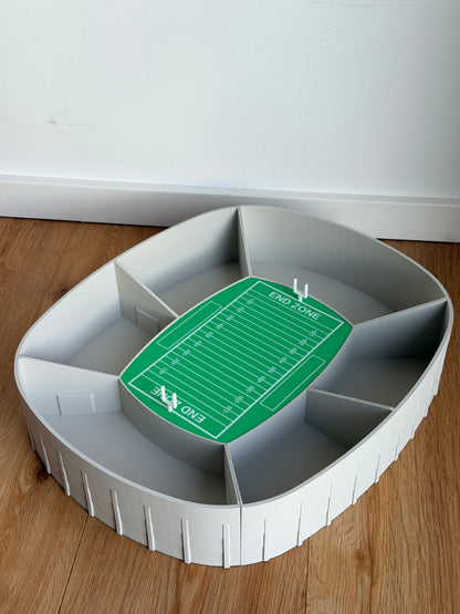 American Football Snack Arena XXL | Football Snackbox mit 6 Fächern | Super Bowl Party Deko | Football Geschenk | Snackschale