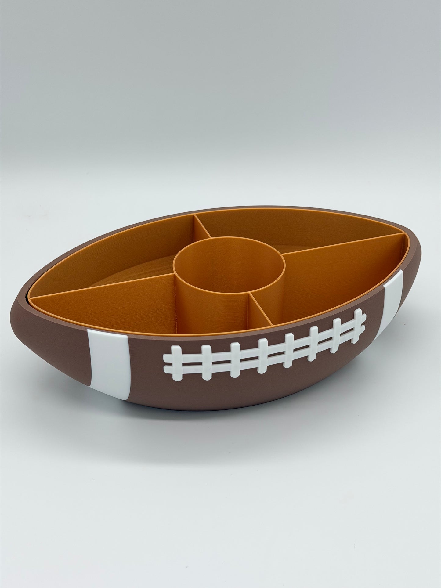 American Football Snackschale mit Inlay Innenschale | Unterteilter Party Snack Teller für Super Bowl | Geschenk für Football Fans & Männer
