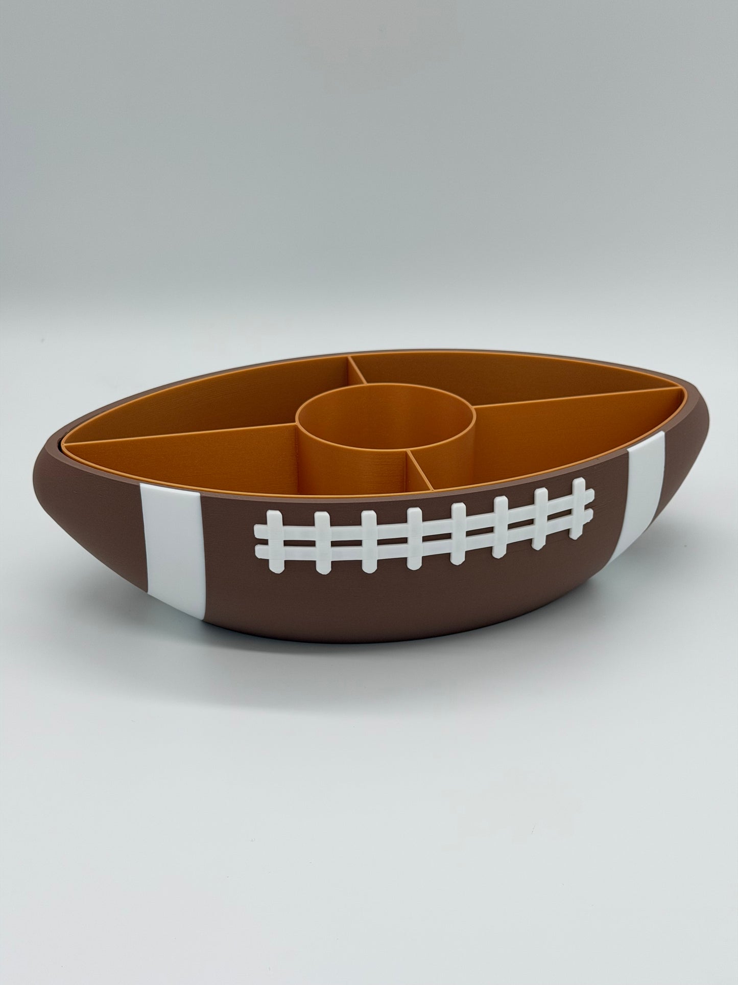 American Football Snackschale mit Inlay Innenschale | Unterteilter Party Snack Teller für Super Bowl | Geschenk für Football Fans & Männer