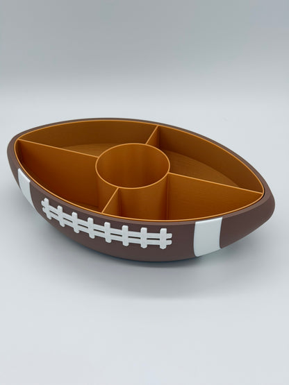 American Football Snackschale mit Inlay Innenschale | Unterteilter Party Snack Teller für Super Bowl | Geschenk für Football Fans & Männer