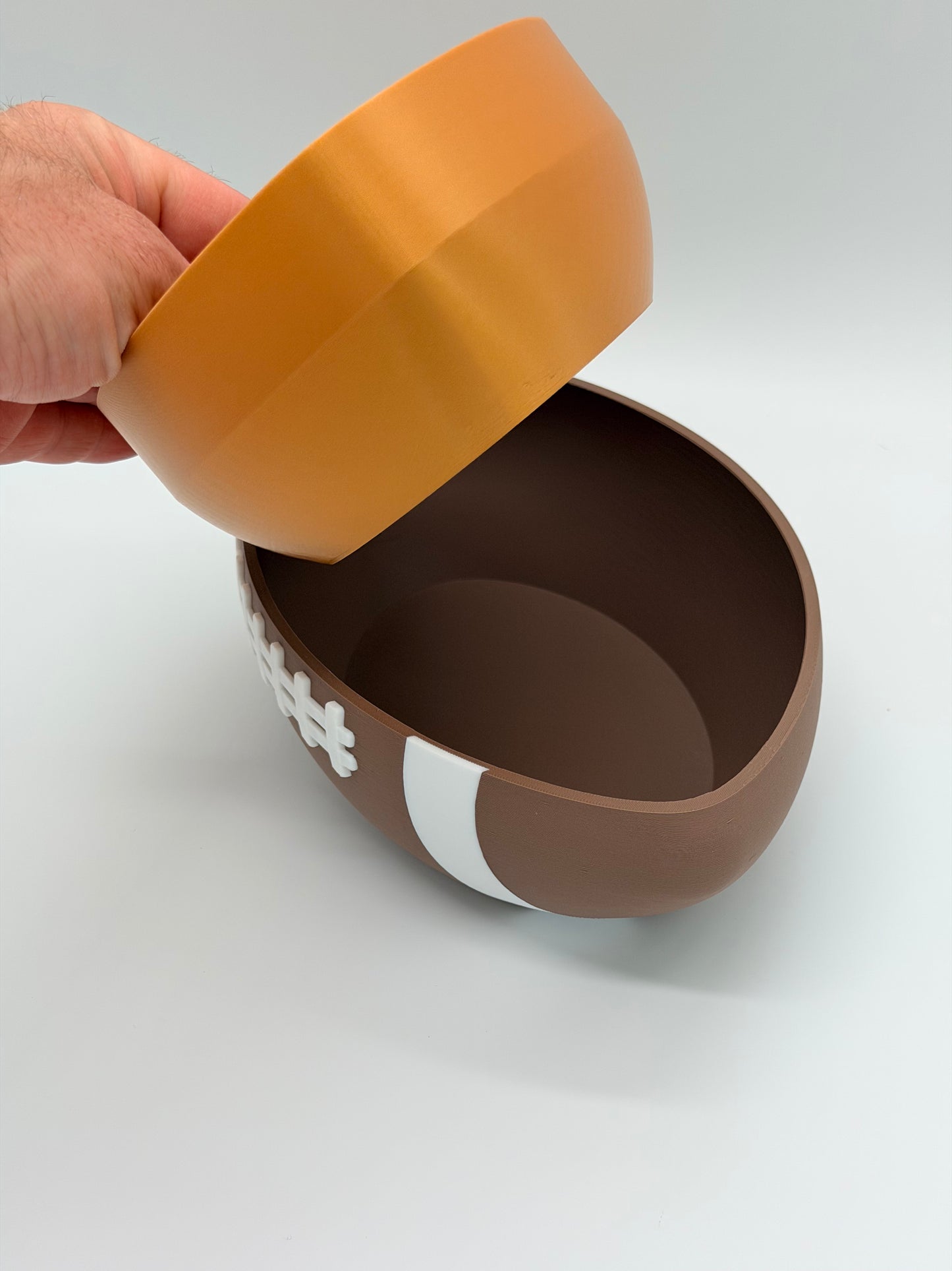 American Football Snackschale mit Inlay Innenschale | Unterteilter Party Snack Teller für Super Bowl | Geschenk für Football Fans & Männer