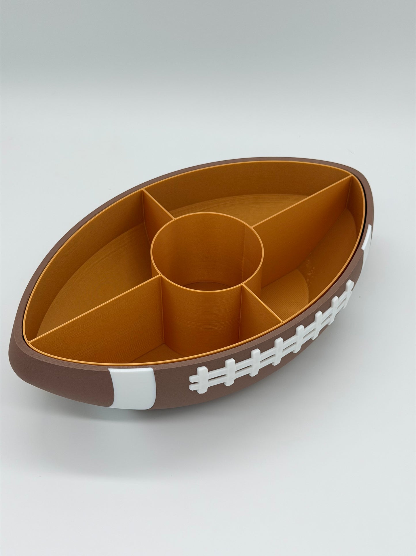 American Football Snackschale mit Inlay Innenschale | Unterteilter Party Snack Teller für Super Bowl | Geschenk für Football Fans & Männer