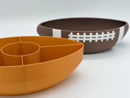 American Football Snackschale mit Inlay Innenschale | Unterteilter Party Snack Teller für Super Bowl | Geschenk für Football Fans & Männer