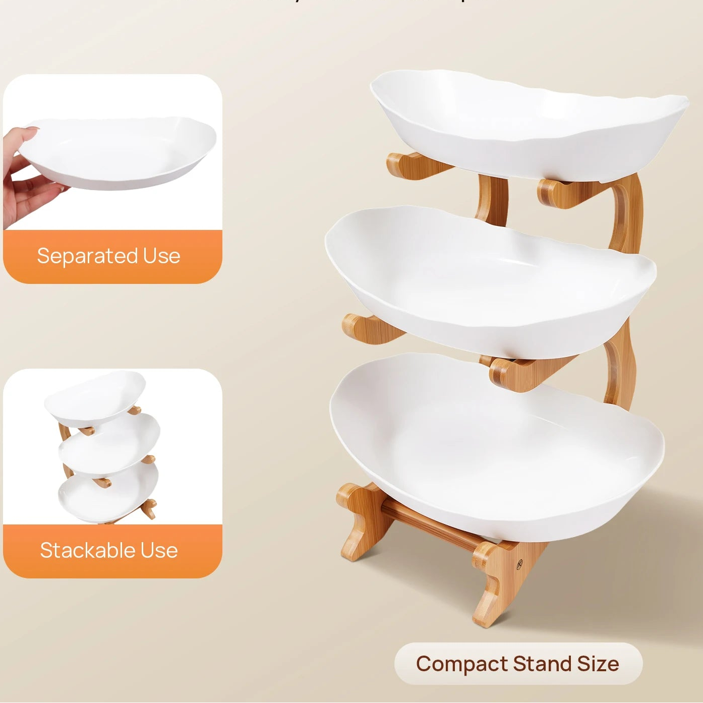 3-stöckiger Tellerständer, Etegere für Party, Hochzeit