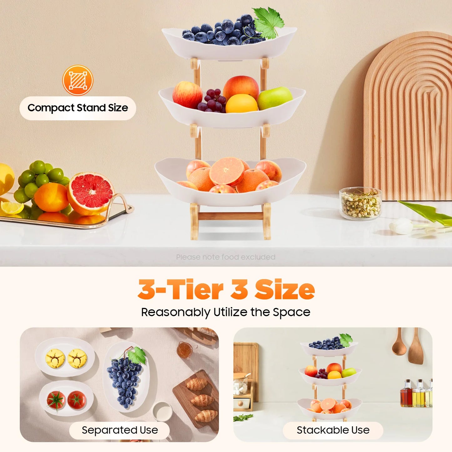 3-stöckiger Tellerständer, Etegere für Party, Hochzeit