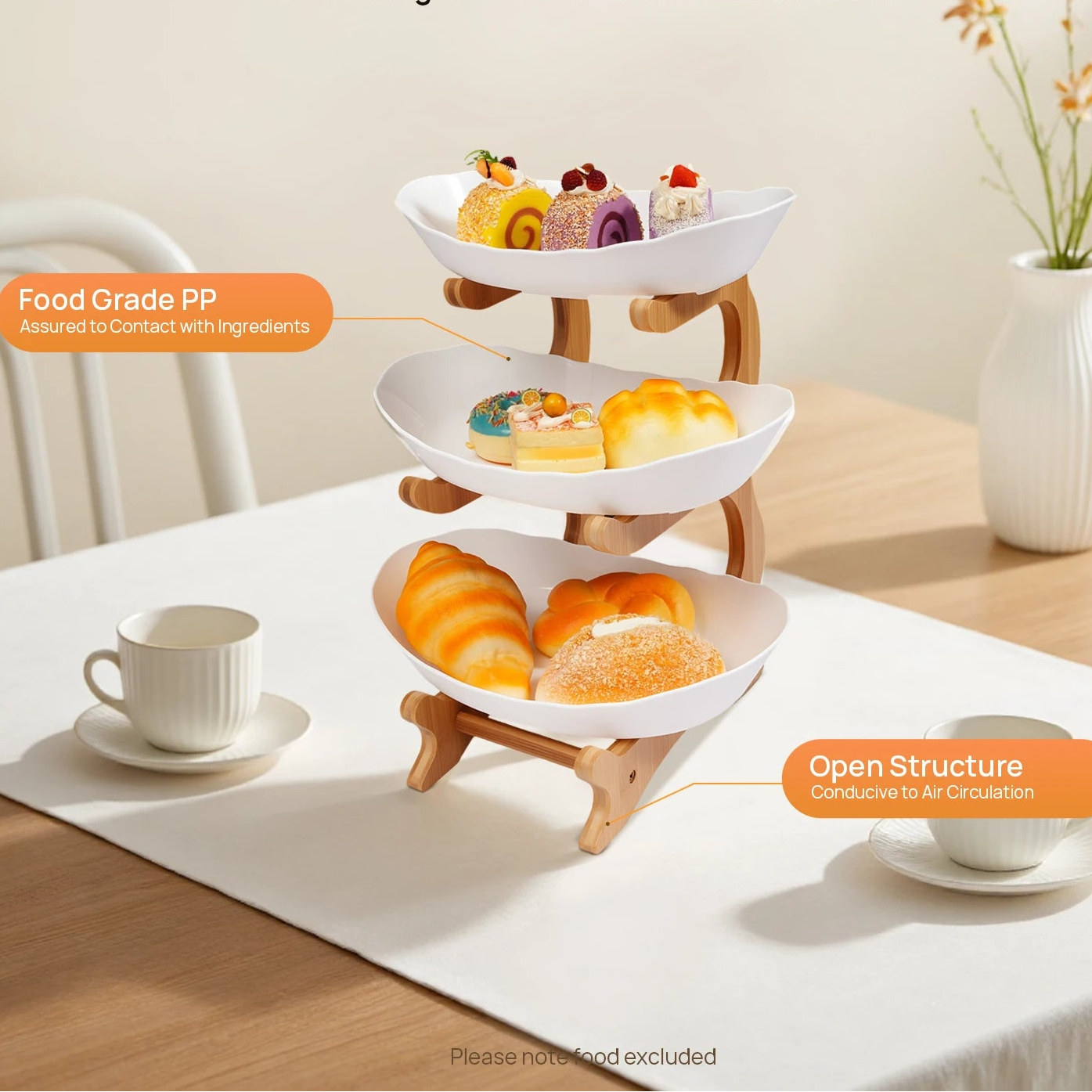 3-stöckiger Tellerständer, Etegere für Party, Hochzeit