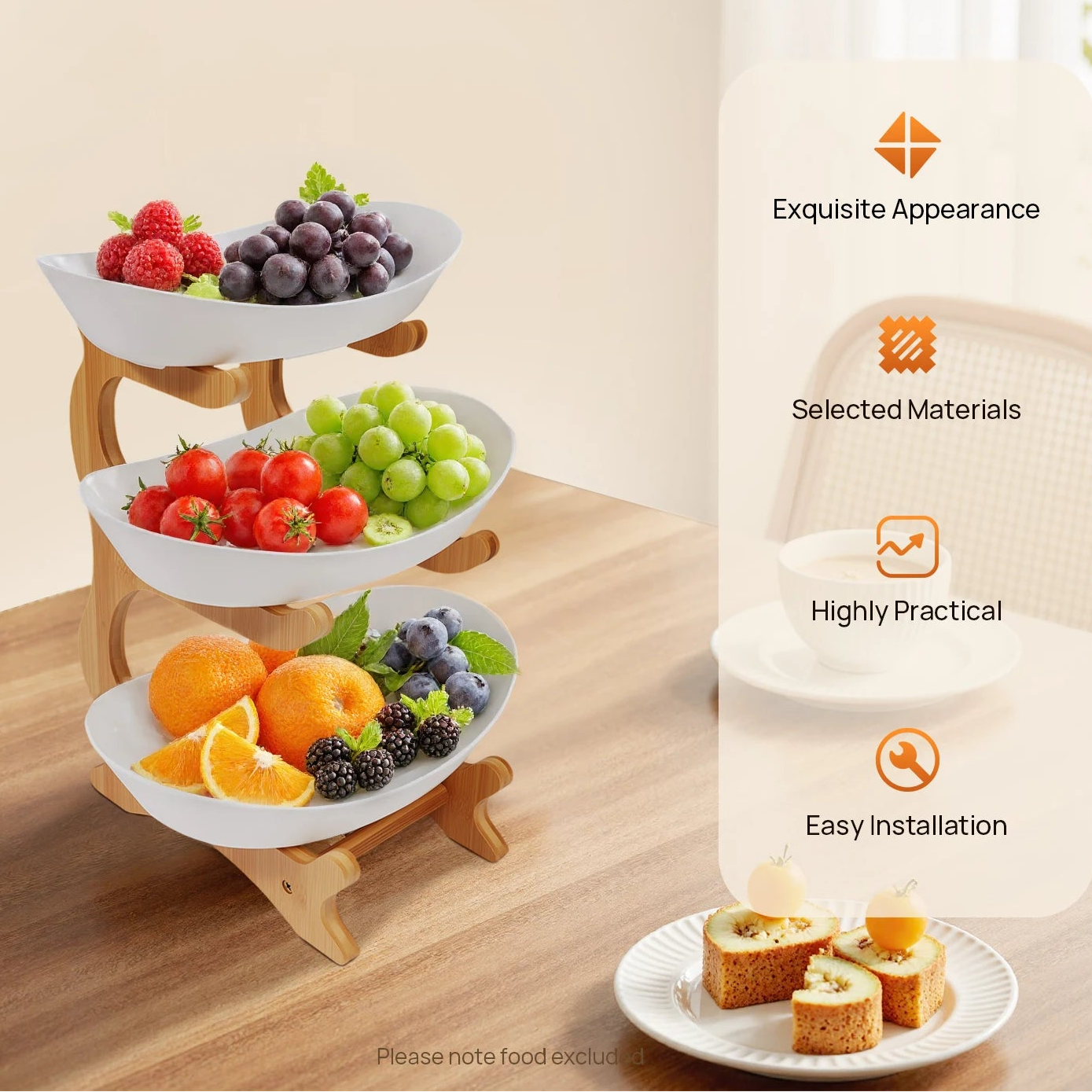 3-stöckiger Tellerständer, Etegere für Party, Hochzeit