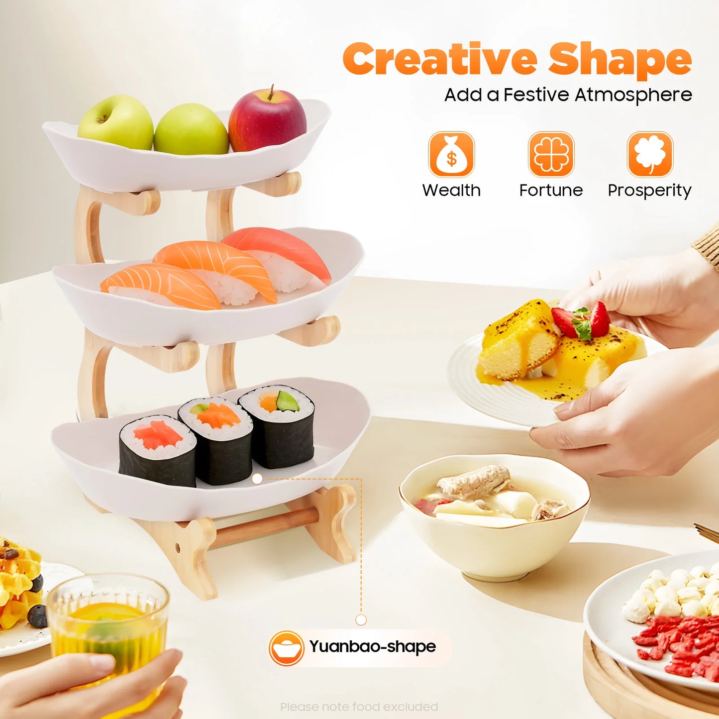 3-stöckiger Tellerständer, Etegere für Party, Hochzeit