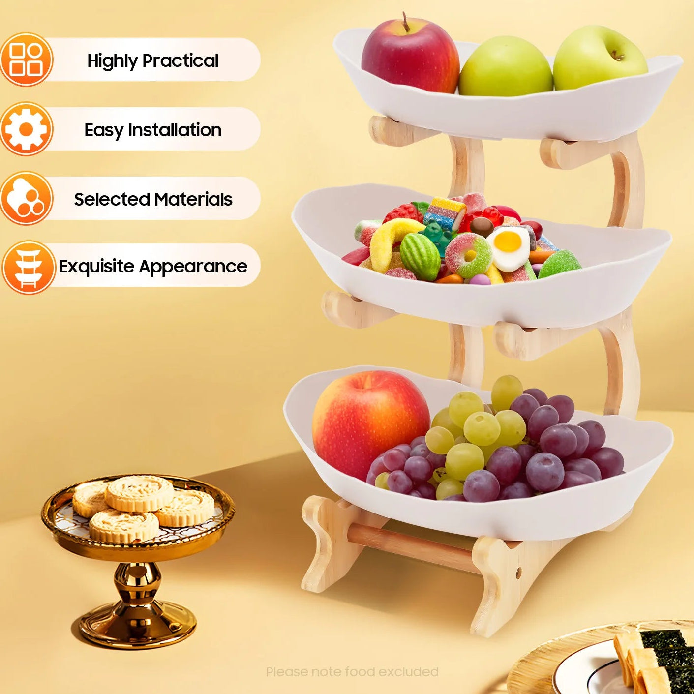 3-stöckiger Tellerständer, Etegere für Party, Hochzeit