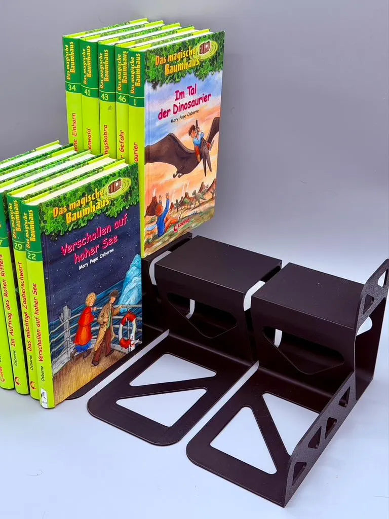 Bucherhöhung für zweite Bücherreihe, Buchstütze