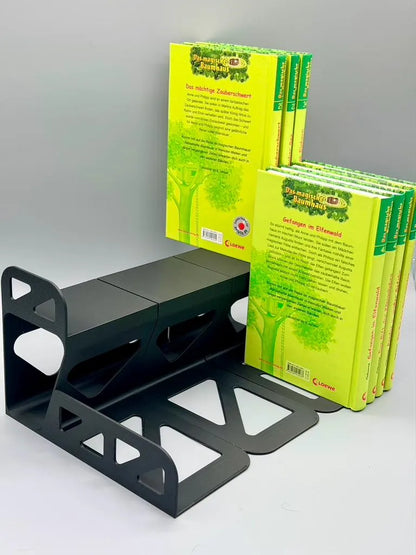 Bucherhöhung für zweite Bücherreihe, Buchstütze