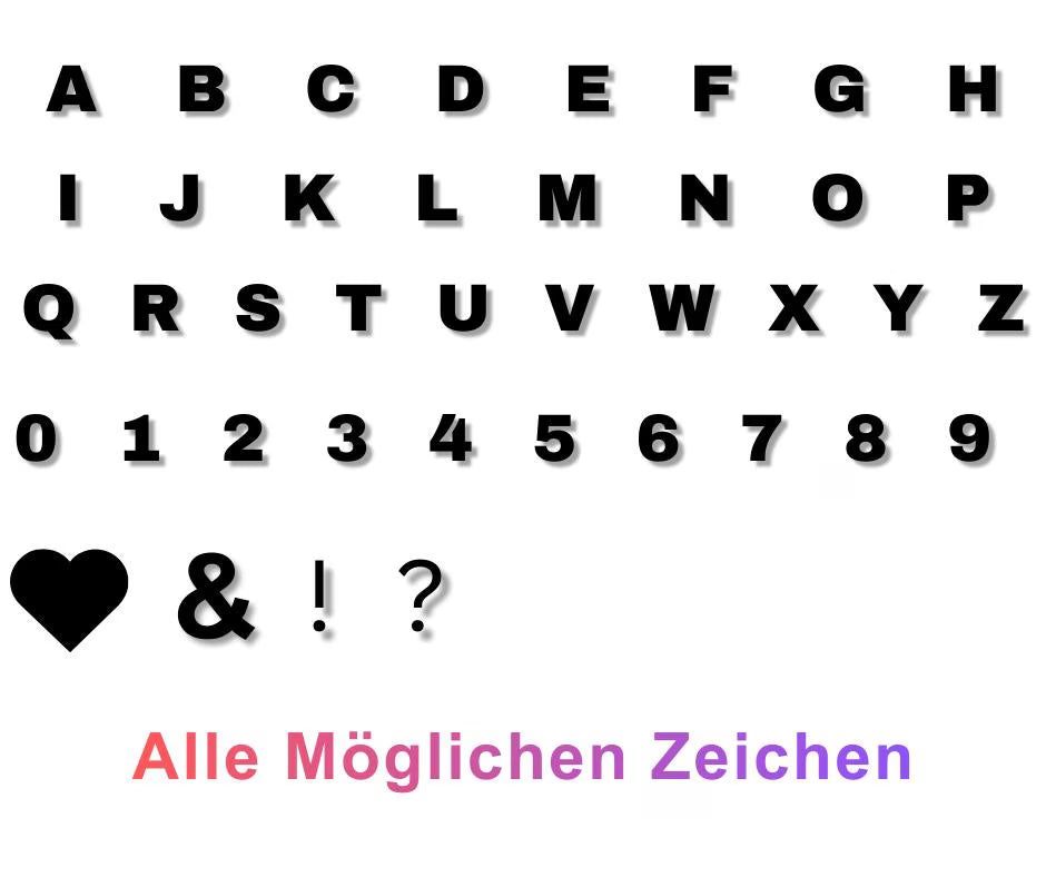 Befüllbare Buchstaben und Zahlen