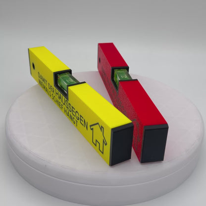 Geschenk zum Einzug Wasserwaage mit Spruch "Damit der Haussegen niemals schief hängt"